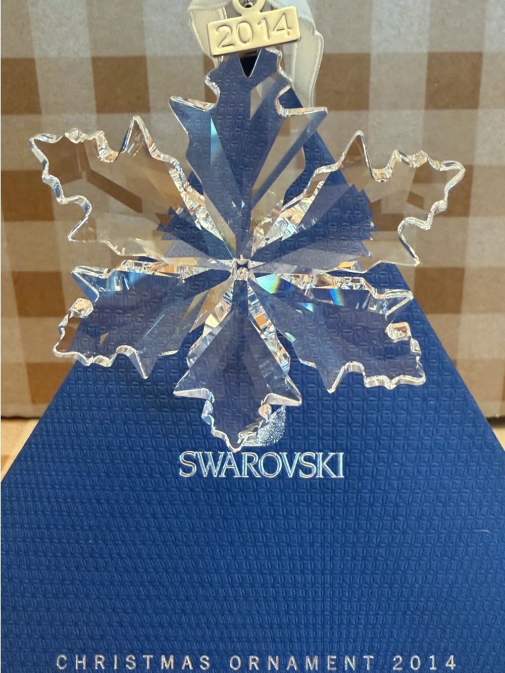 Swarovski 2014 SNOWFLAKE STAR Christmas Ornament Crystal In Box - Picture 2 of 9
